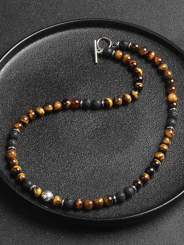 Natural Tiger Eye Stone Necklace - Image 3