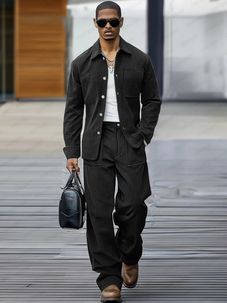 Premium Casual Corduroy Matching Set - Image 2
