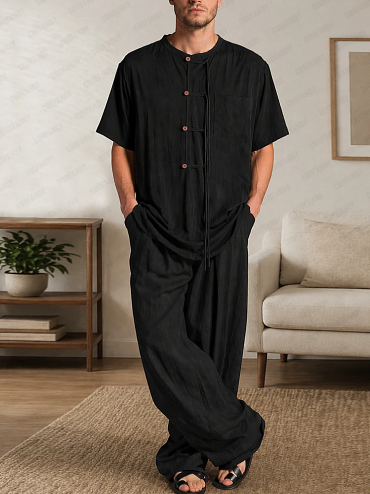 Premium Soft Washed Cotton Shirt Pants Set - Image 2