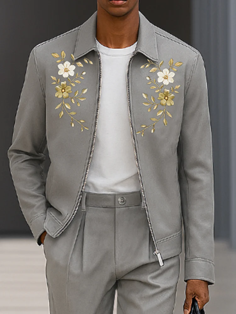 Quality Embroidered Jacket Pants Set - Image 3