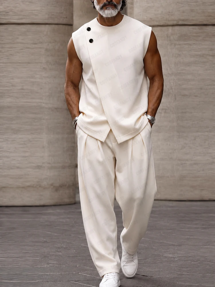 Quiet Luxury Style Sleeveless Top Matching Set