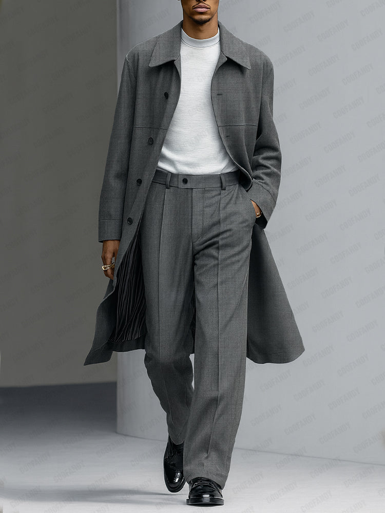 Quiet Luxury Style Thin Trench Coat Pants Set - Image 2