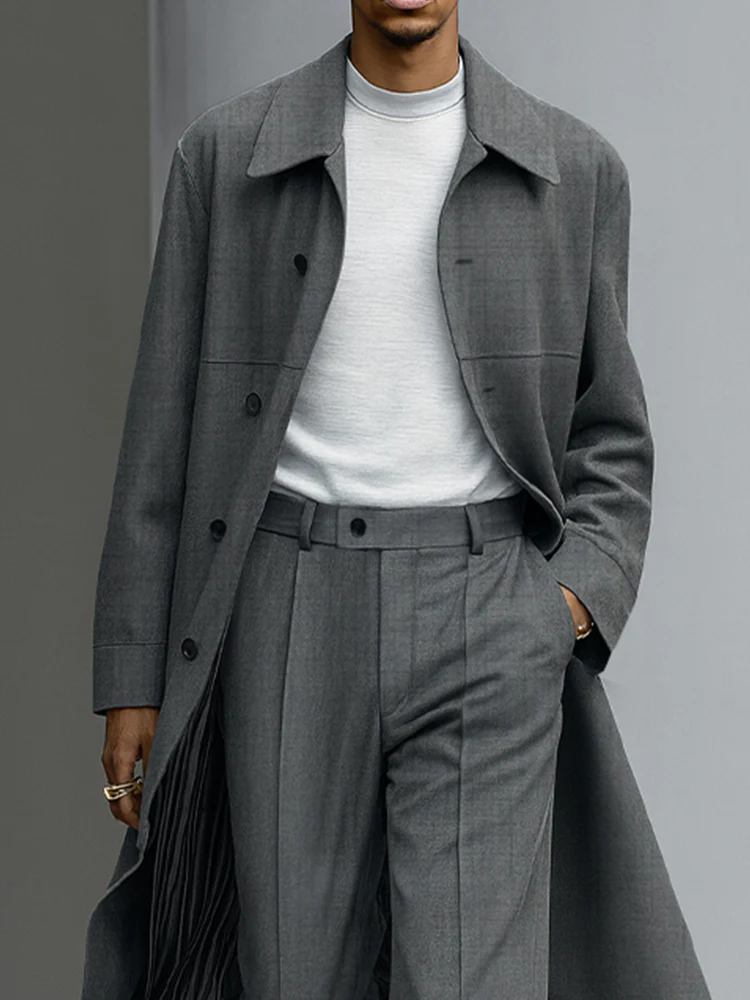 Quiet Luxury Style Thin Trench Coat Pants Set - Image 3