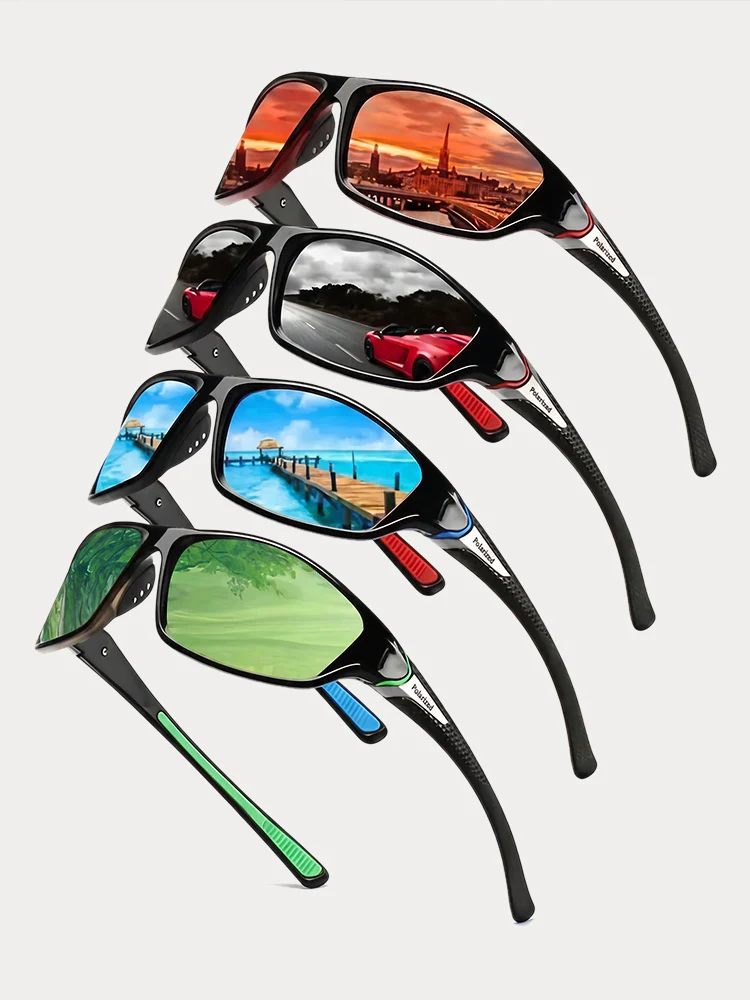Rectangle Shade Outdoor Cycling Polarized Sunglasses - Image 14