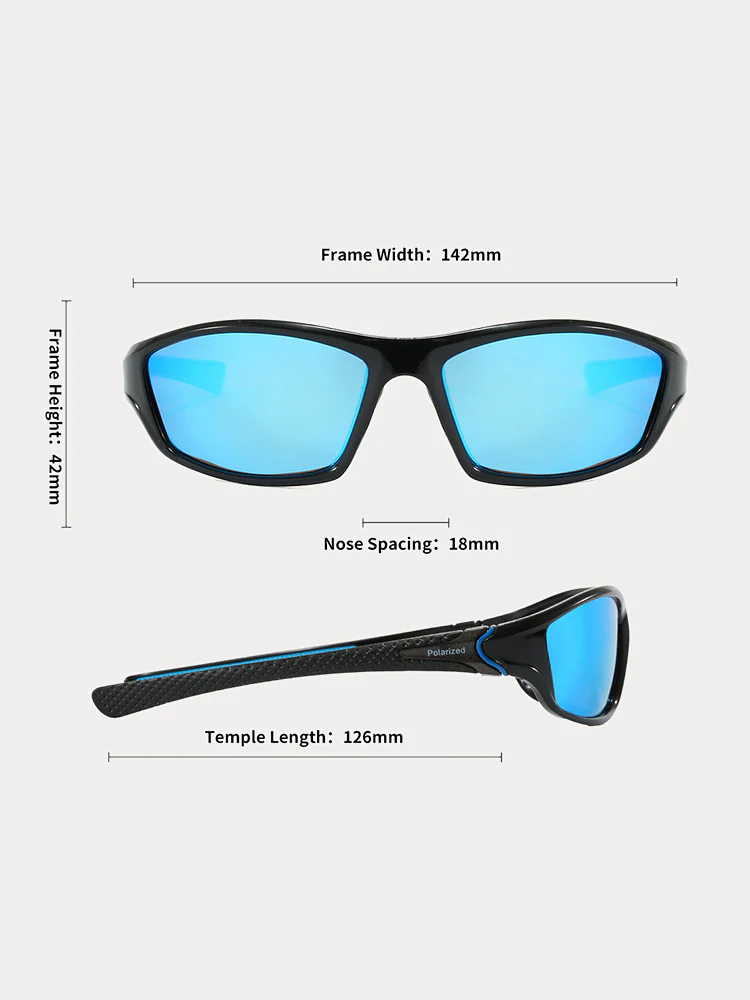 Rectangle Shade Outdoor Cycling Polarized Sunglasses - Image 16