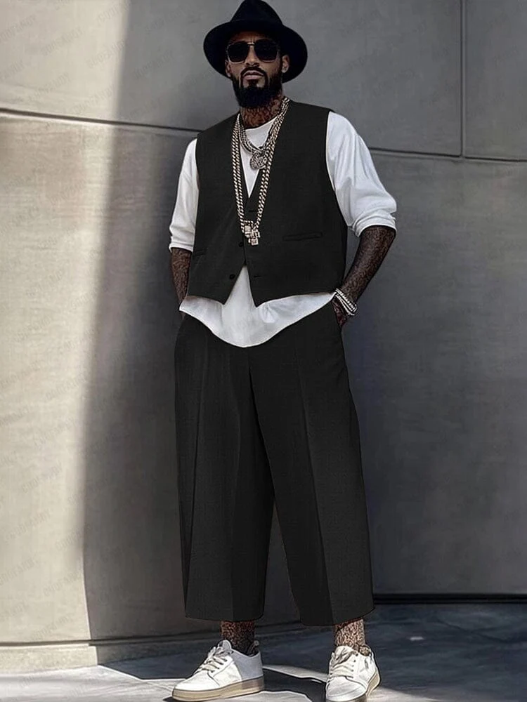Refined Casual Suit Vest Pants Set - Image 2