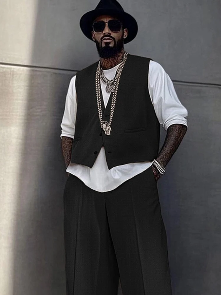 Refined Casual Suit Vest Pants Set - Image 3