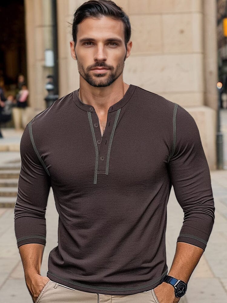 Regular Fit Cotton Henley Shirt - Image 3