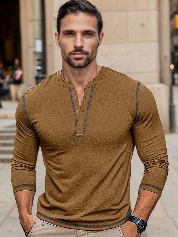 Regular Fit Cotton Henley Shirt - Image 6