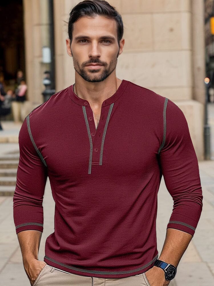 Regular Fit Cotton Henley Shirt - Image 8