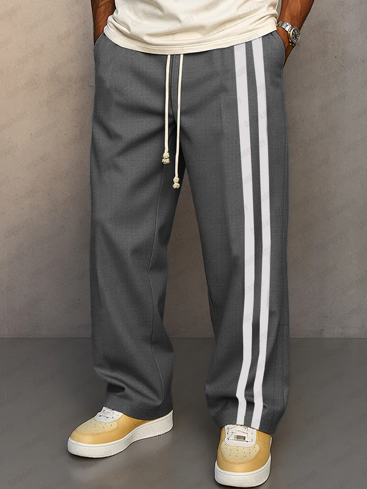 Relaxed Fit Side Stripe Casual Pants - Image 2