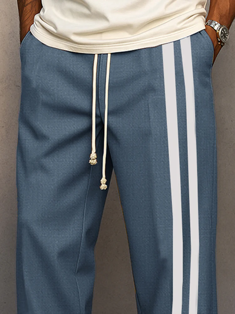 Relaxed Fit Side Stripe Casual Pants - Image 3
