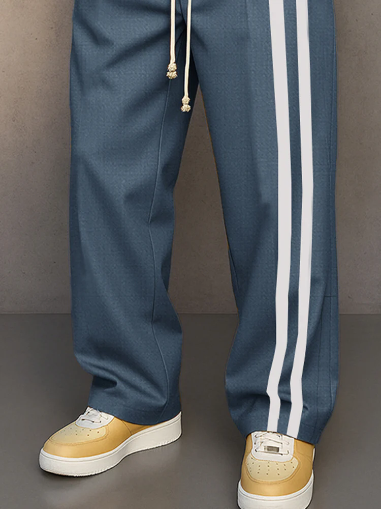 Relaxed Fit Side Stripe Casual Pants - Image 4