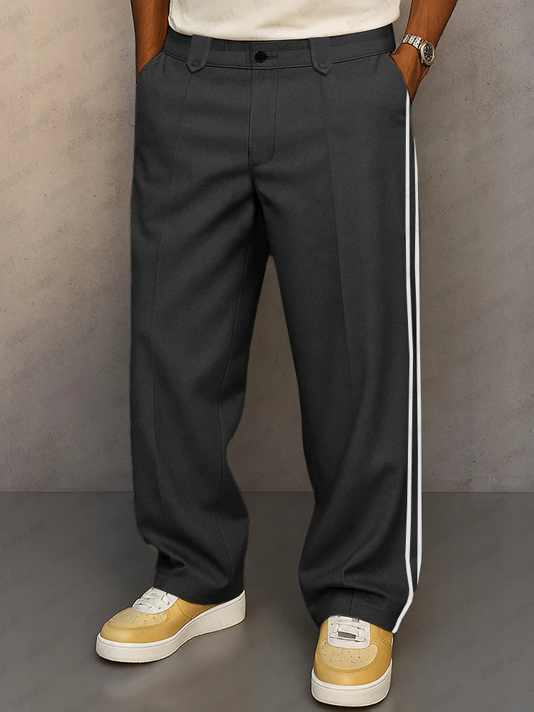 Relaxed Fit Side Stripe Suit Pants - Image 2