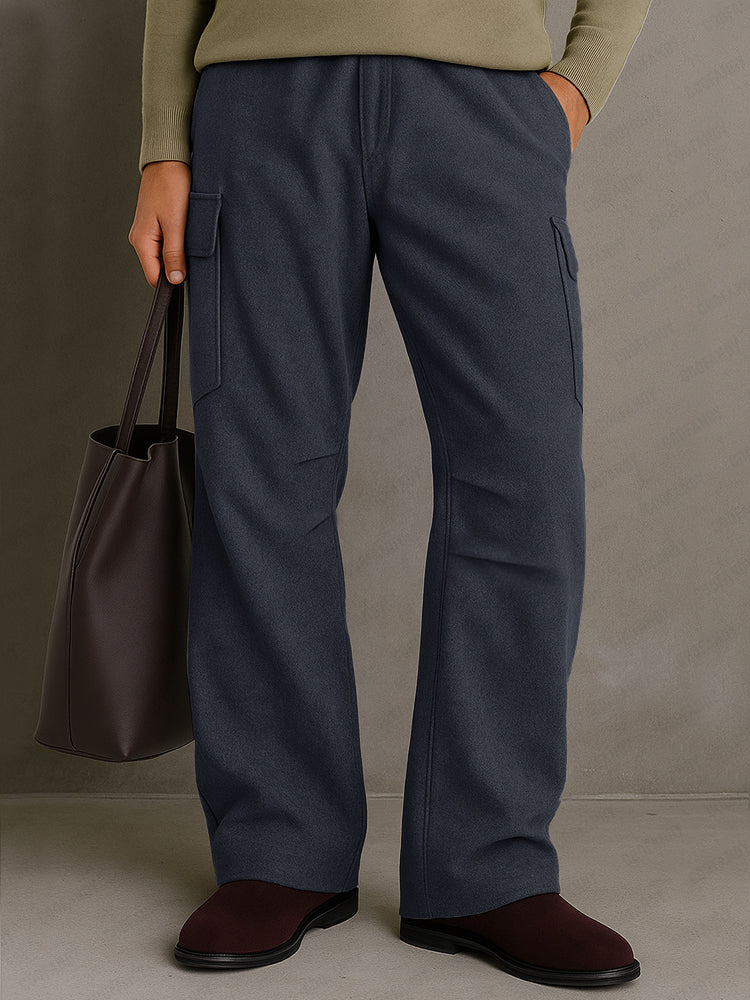 Relaxed Fit Tweed Cargo Pants - Image 2