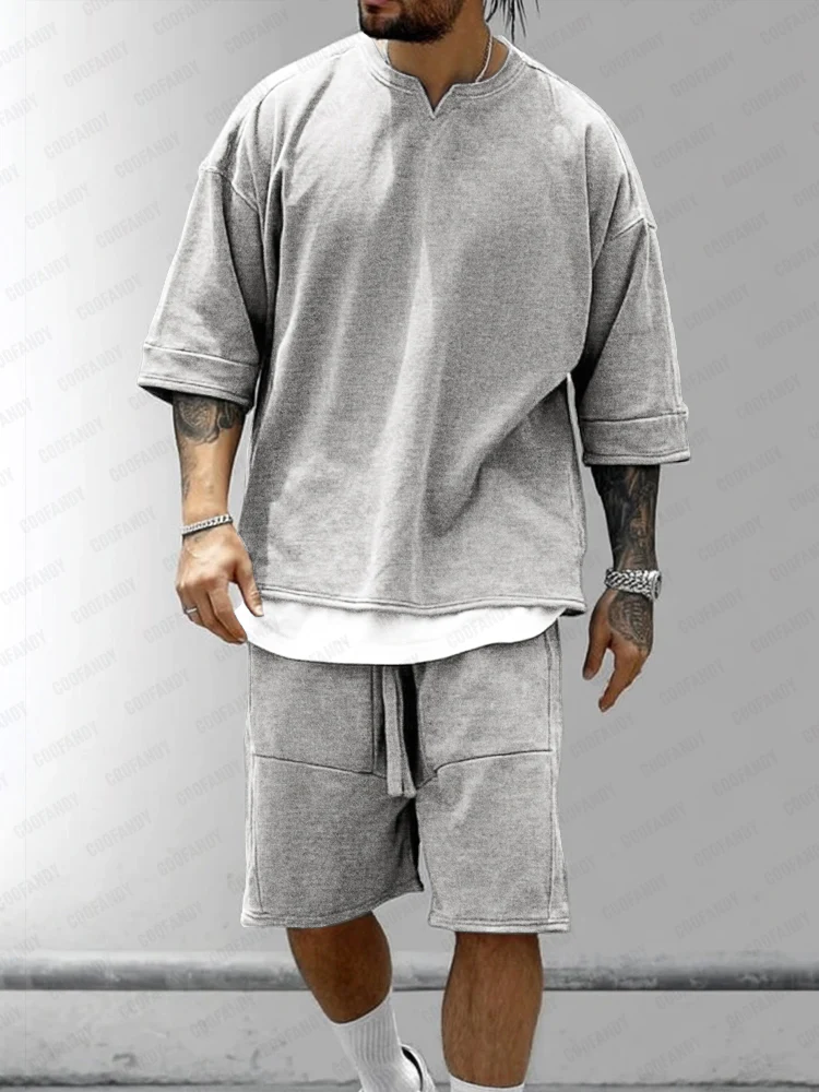Relaxed Stylish Fake 2-Piece T-Shirt Set - Image 2