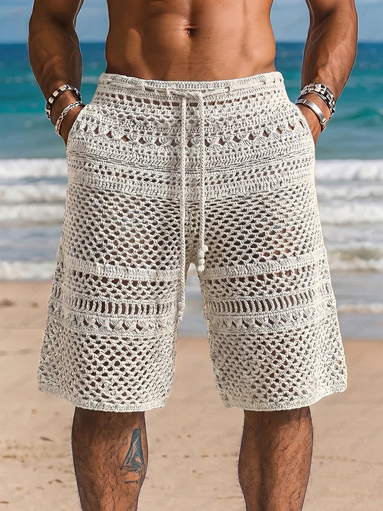 Resort Ready Knit Crochet Beach Shorts - Image 2