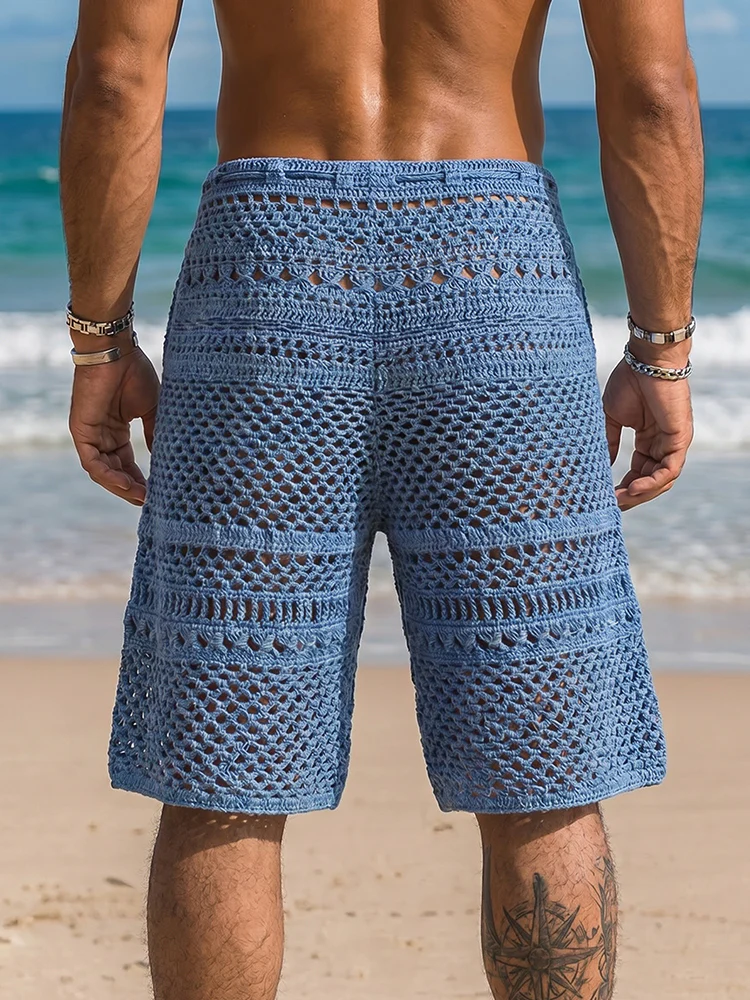 Resort Ready Knit Crochet Beach Shorts - Image 3