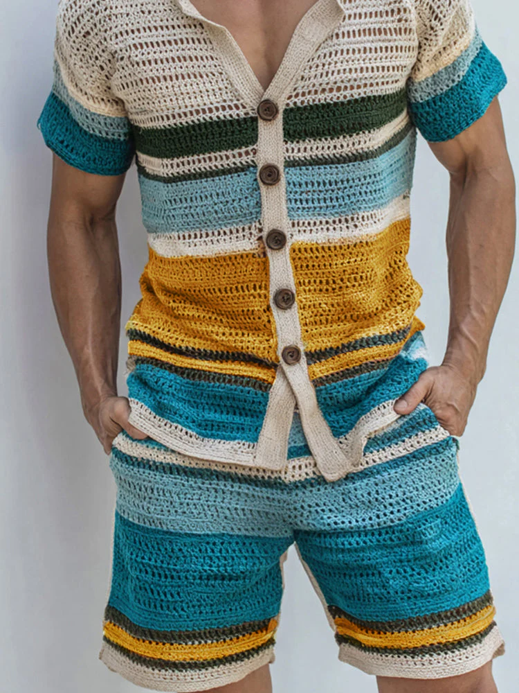 Resort Style Stripe Knit Casual Set - Image 16