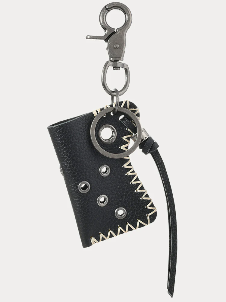 Retro Design Lighter Leather Case Keychain - Image 2