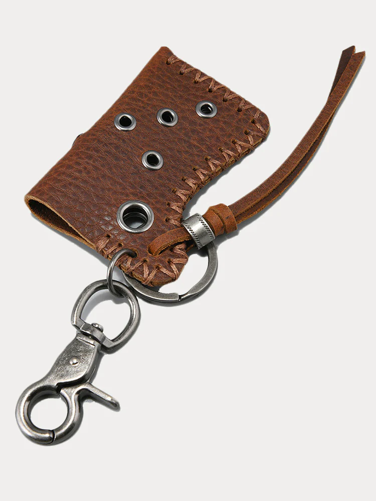 Retro Design Lighter Leather Case Keychain - Image 5