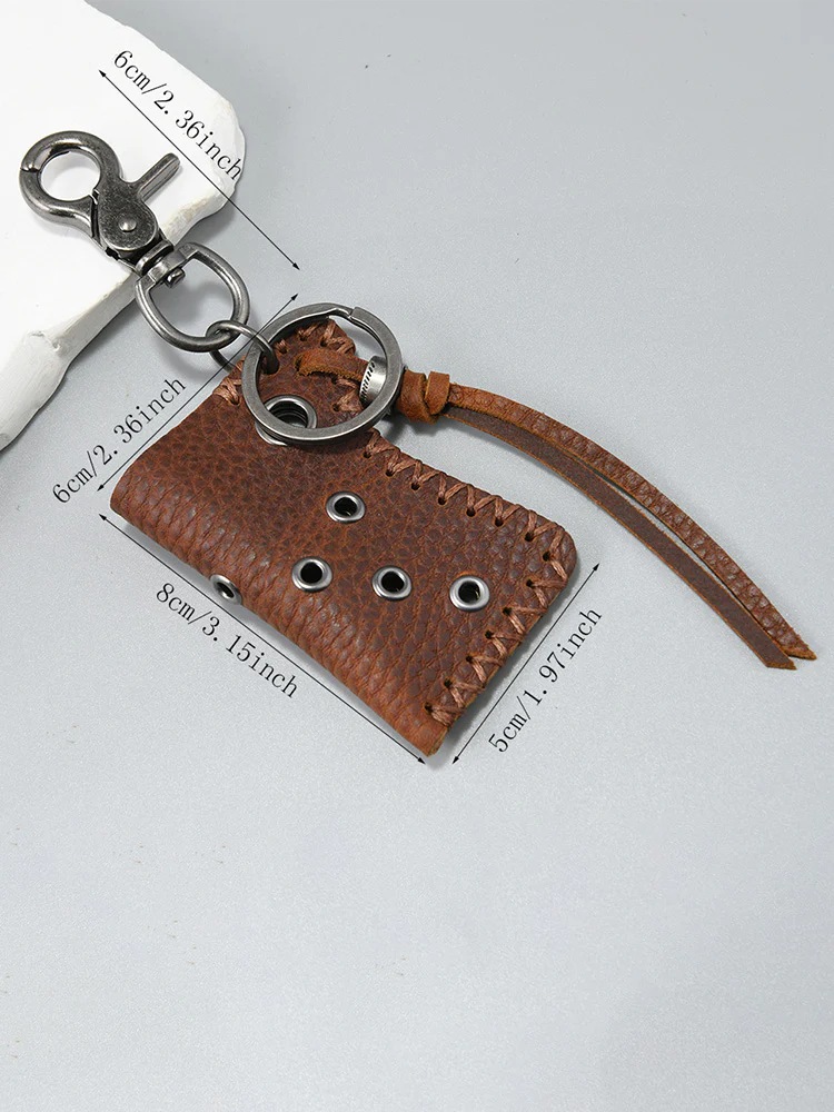 Retro Design Lighter Leather Case Keychain - Image 6
