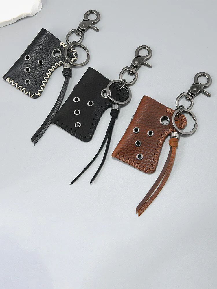 Retro Design Lighter Leather Case Keychain - Image 8