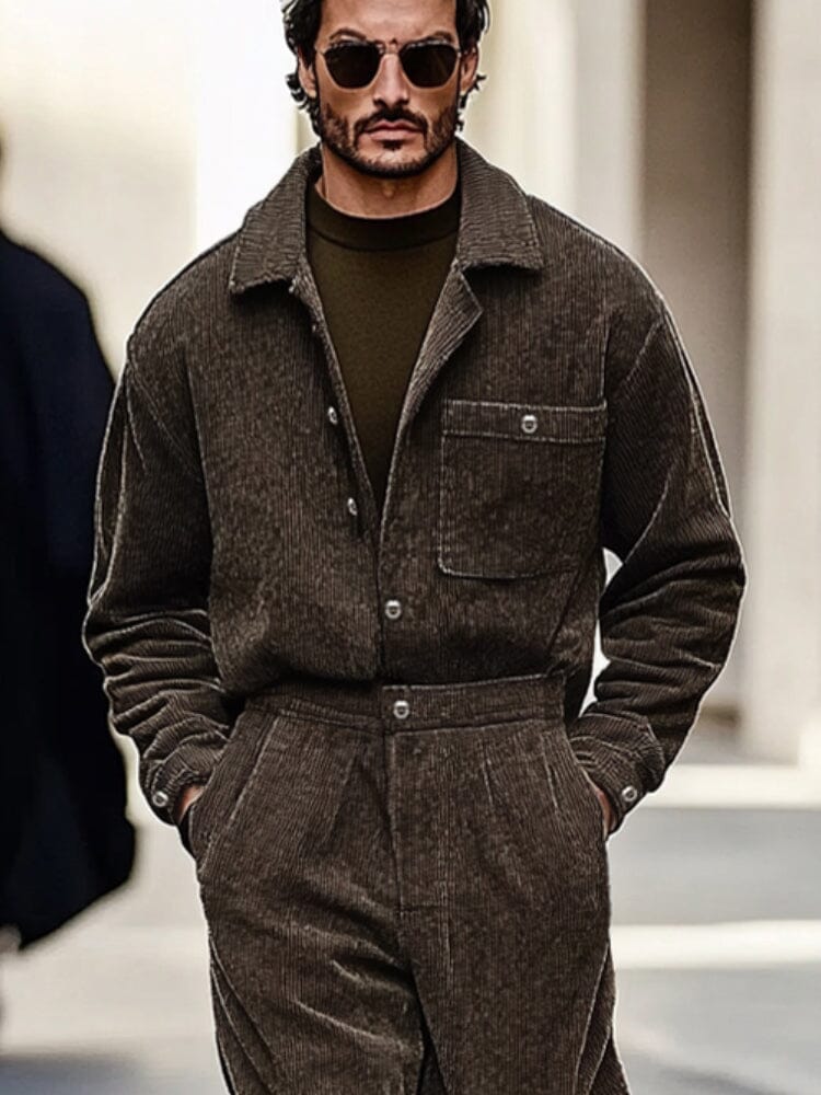 Retro Style Corduroy 2-Piece Set - Image 3