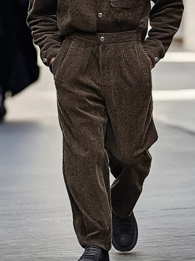 Retro Style Corduroy 2-Piece Set - Image 4