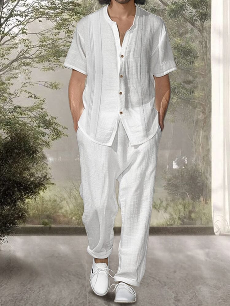 Simple 100% Cotton Shirt Pants Set - Image 4