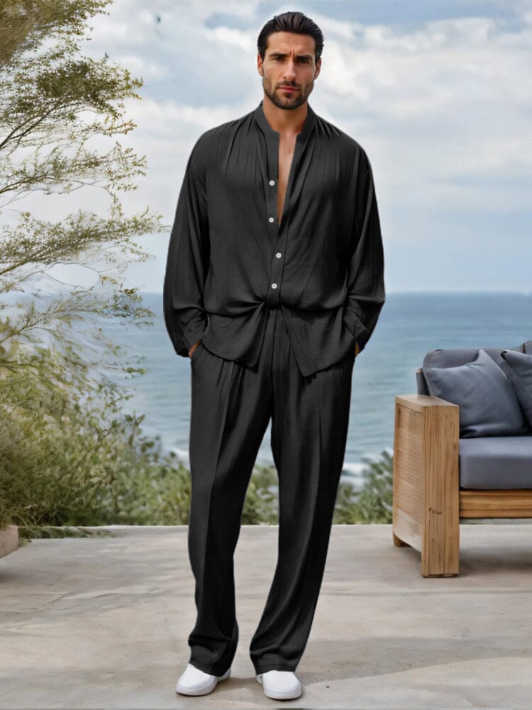 Simple Breathable Shirt and Pants Set - Image 2