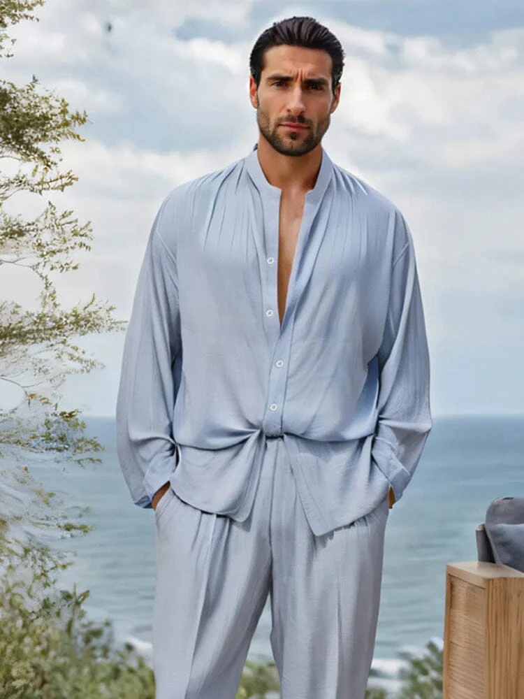 Simple Breathable Shirt and Pants Set - Image 3