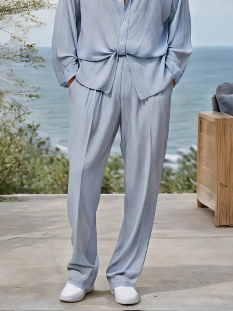 Simple Breathable Shirt and Pants Set - Image 4