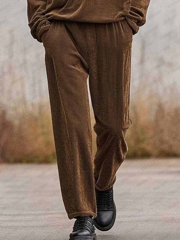 Simple Corduroy 2-Piece Outfits - Image 4