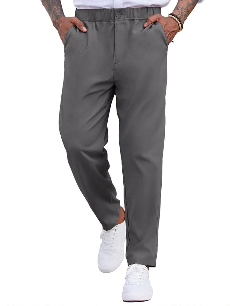 Simple Elastic Waist Slack Pants (US Only) - Image 4