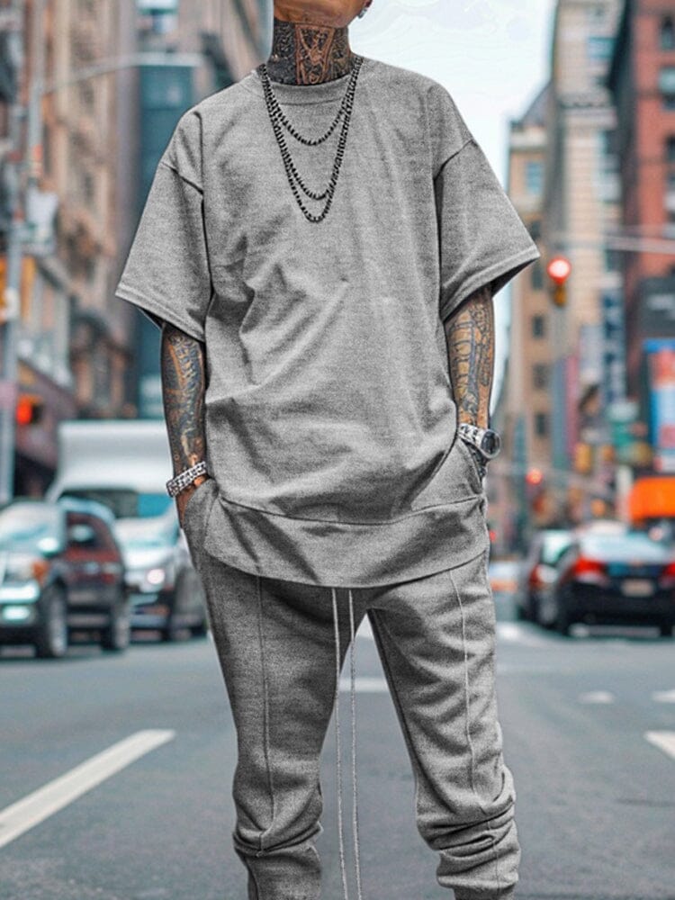 Simple Essential T-shirt Jogger Pants Set - Image 3