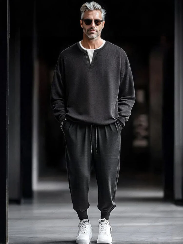 Simple Fake 2-Piece Sweatshirt Set - Image 2