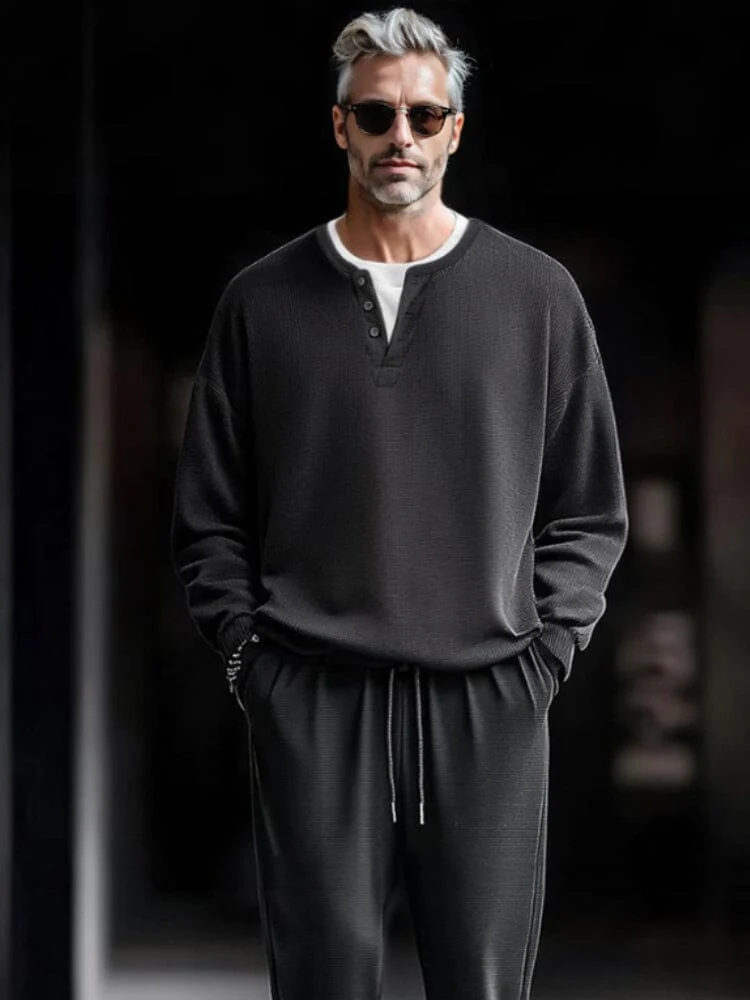 Simple Fake 2-Piece Sweatshirt Set - Image 3