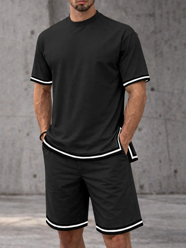 Simple Loose Contrast Color 2-Piece Set - Image 2