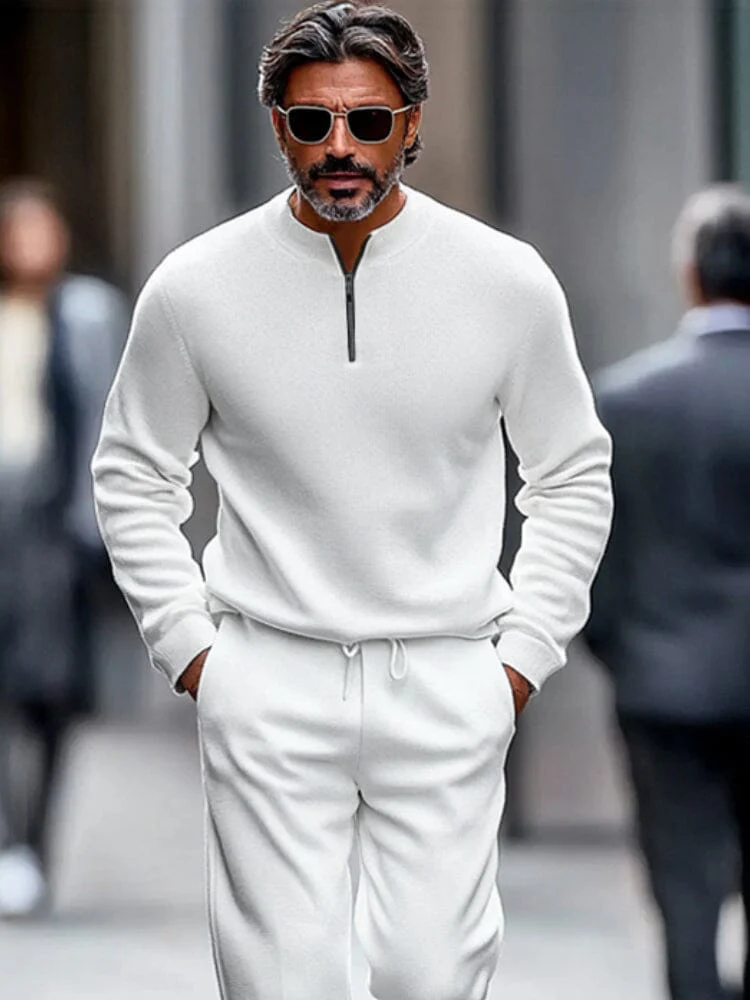 Simple Quarter Zip Tracksuit Set - Image 7