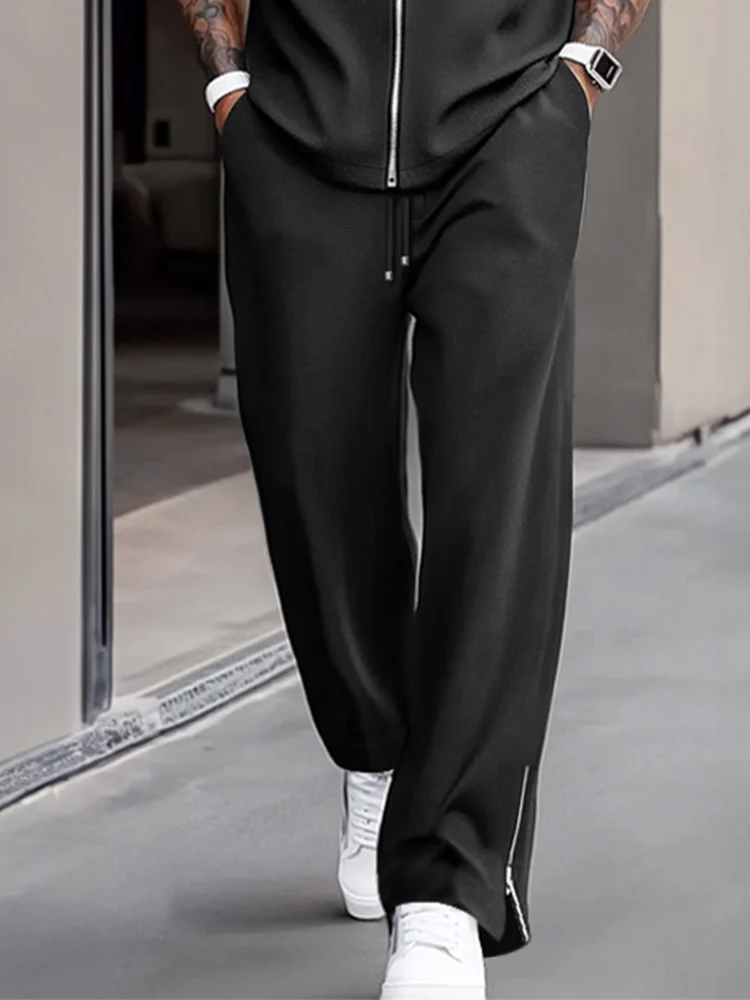 Simple Refined Zipper Design Shirt Set - Image 4