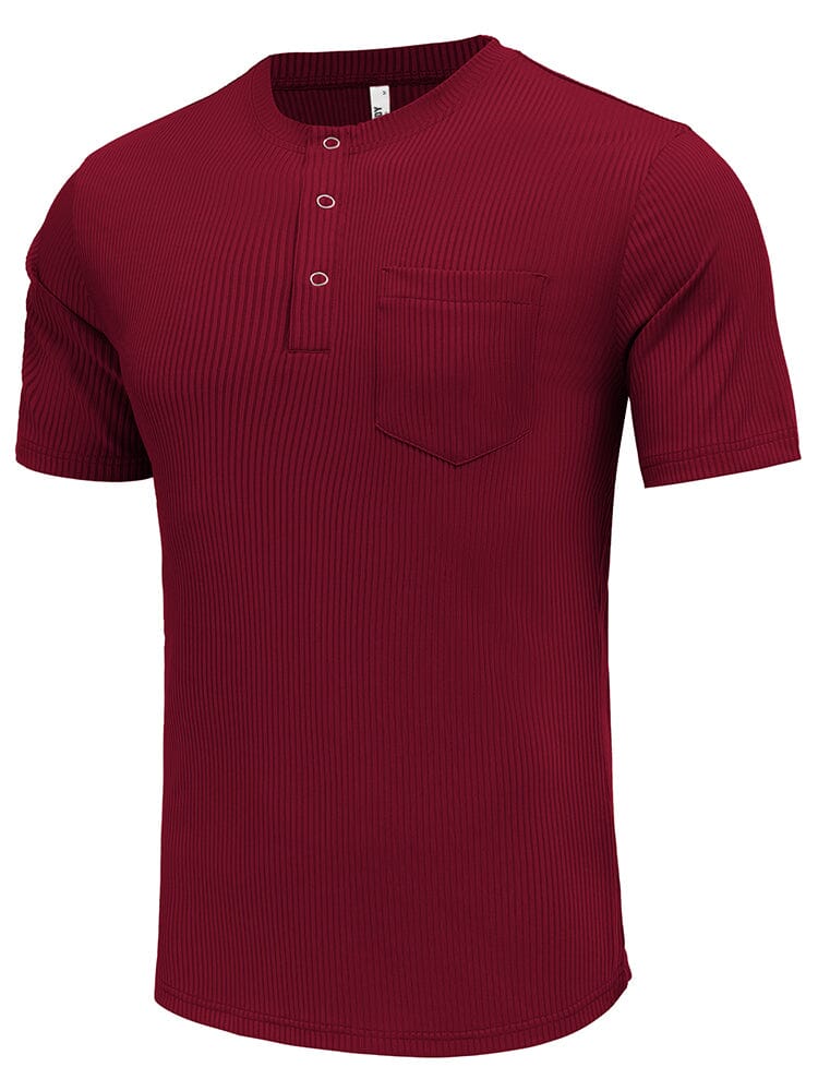 Simple Stretch Ribbed Henley Shirt (US Only) - Image 10