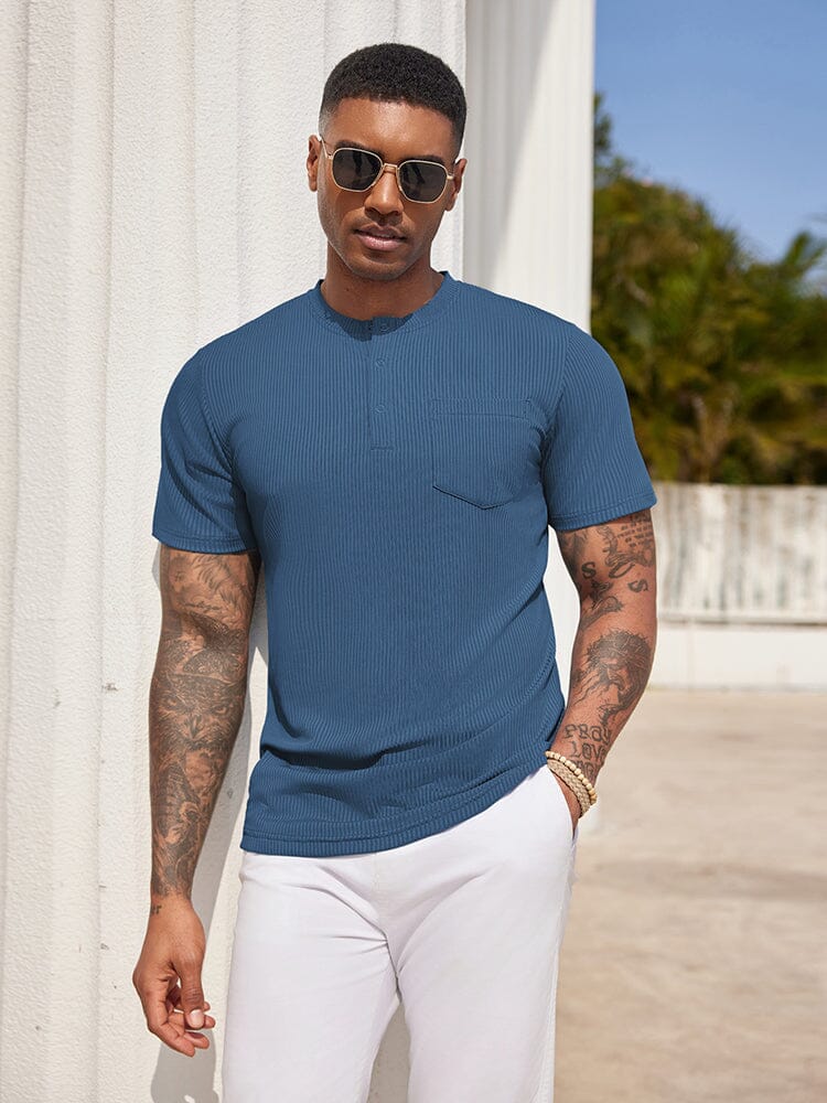 Simple Stretch Ribbed Henley Shirt (US Only) - Image 12