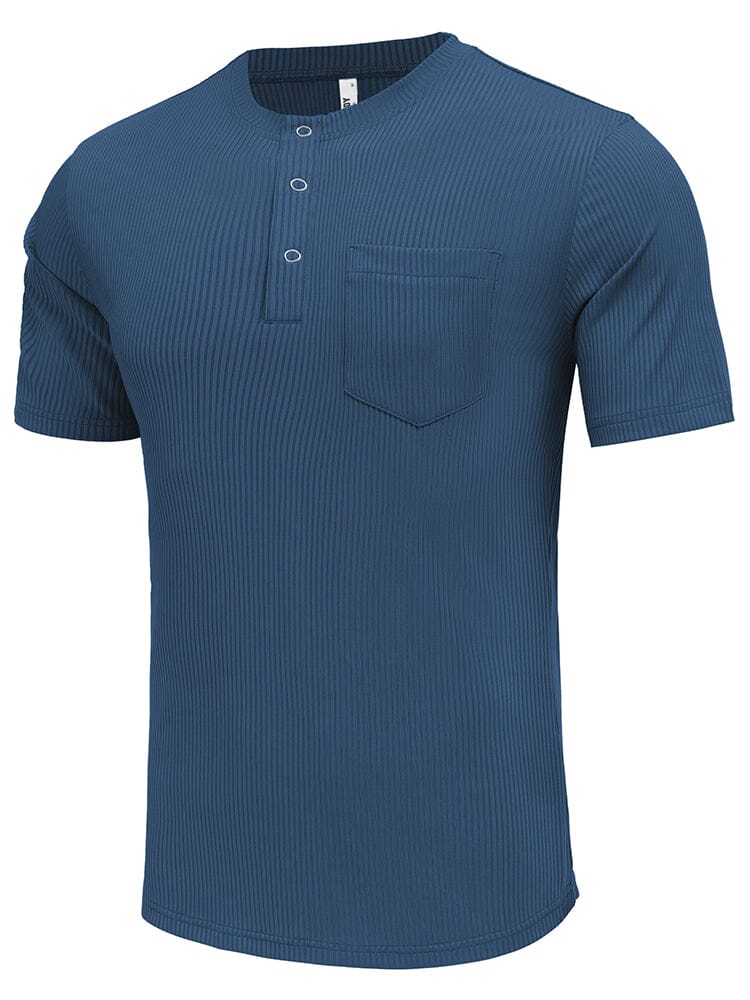Simple Stretch Ribbed Henley Shirt (US Only) - Image 2