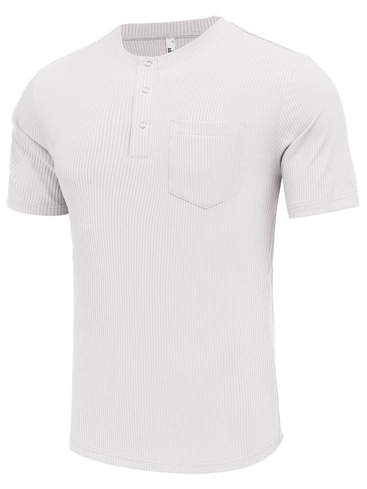 Simple Stretch Ribbed Henley Shirt (US Only) - Image 3