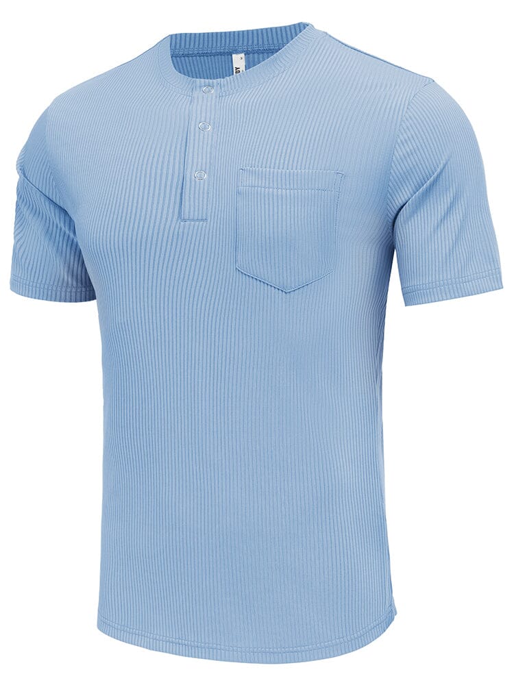 Simple Stretch Ribbed Henley Shirt (US Only) - Image 7