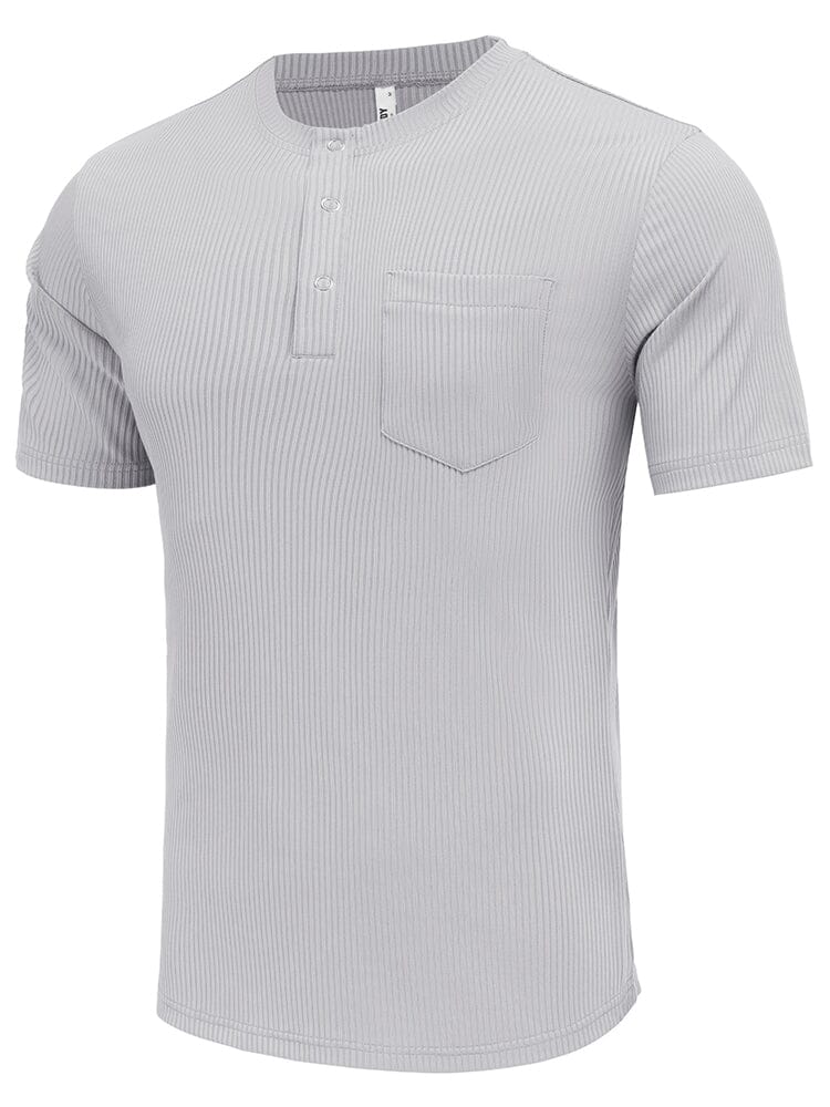 Simple Stretch Ribbed Henley Shirt (US Only) - Image 8