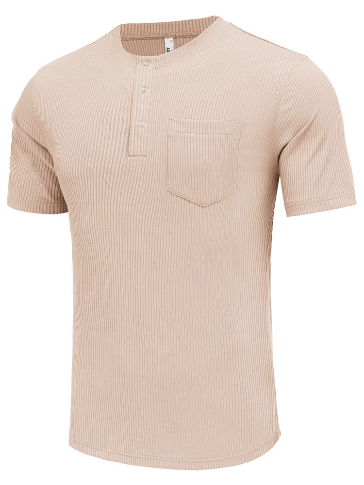 Simple Stretch Ribbed Henley Shirt (US Only) - Image 9