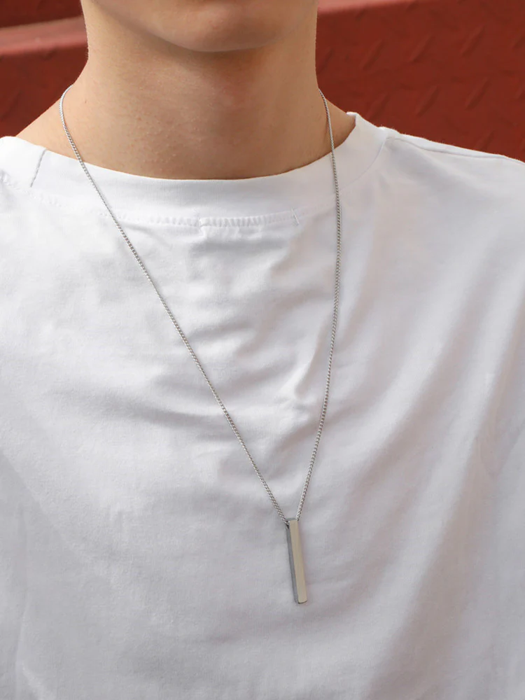 Simple Vertical Bar Pendant Necklace - Image 10