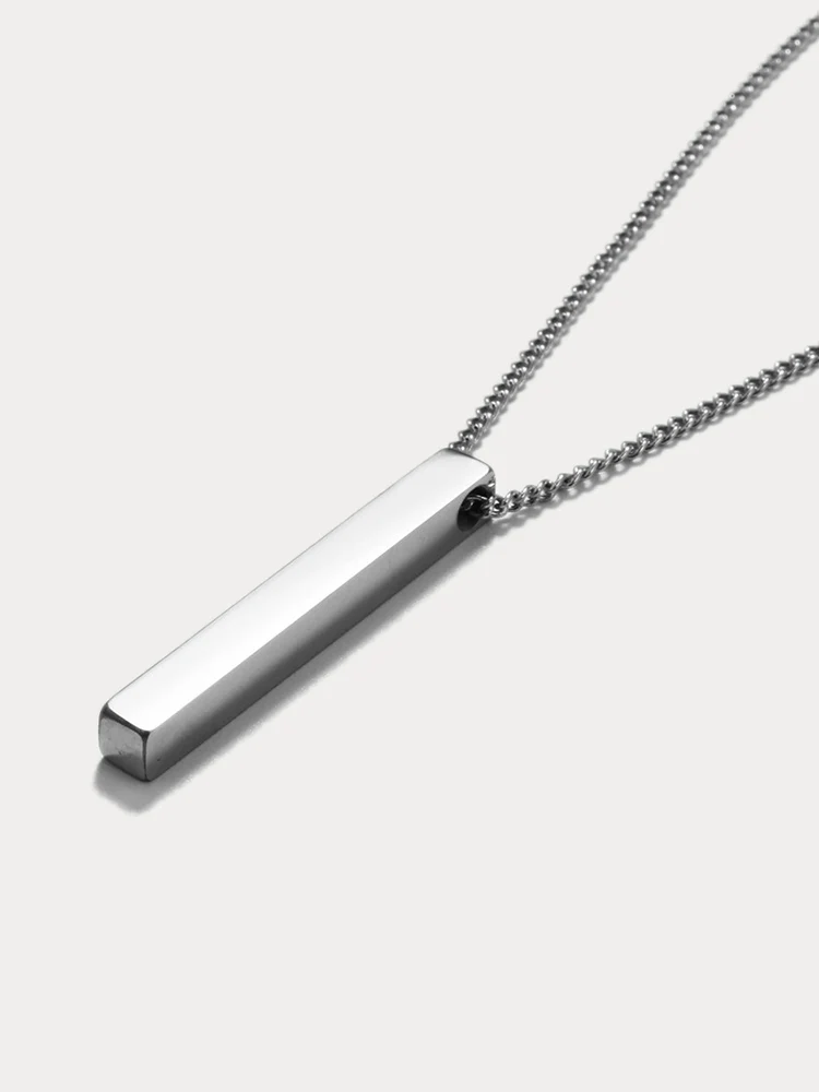 Simple Vertical Bar Pendant Necklace - Image 4